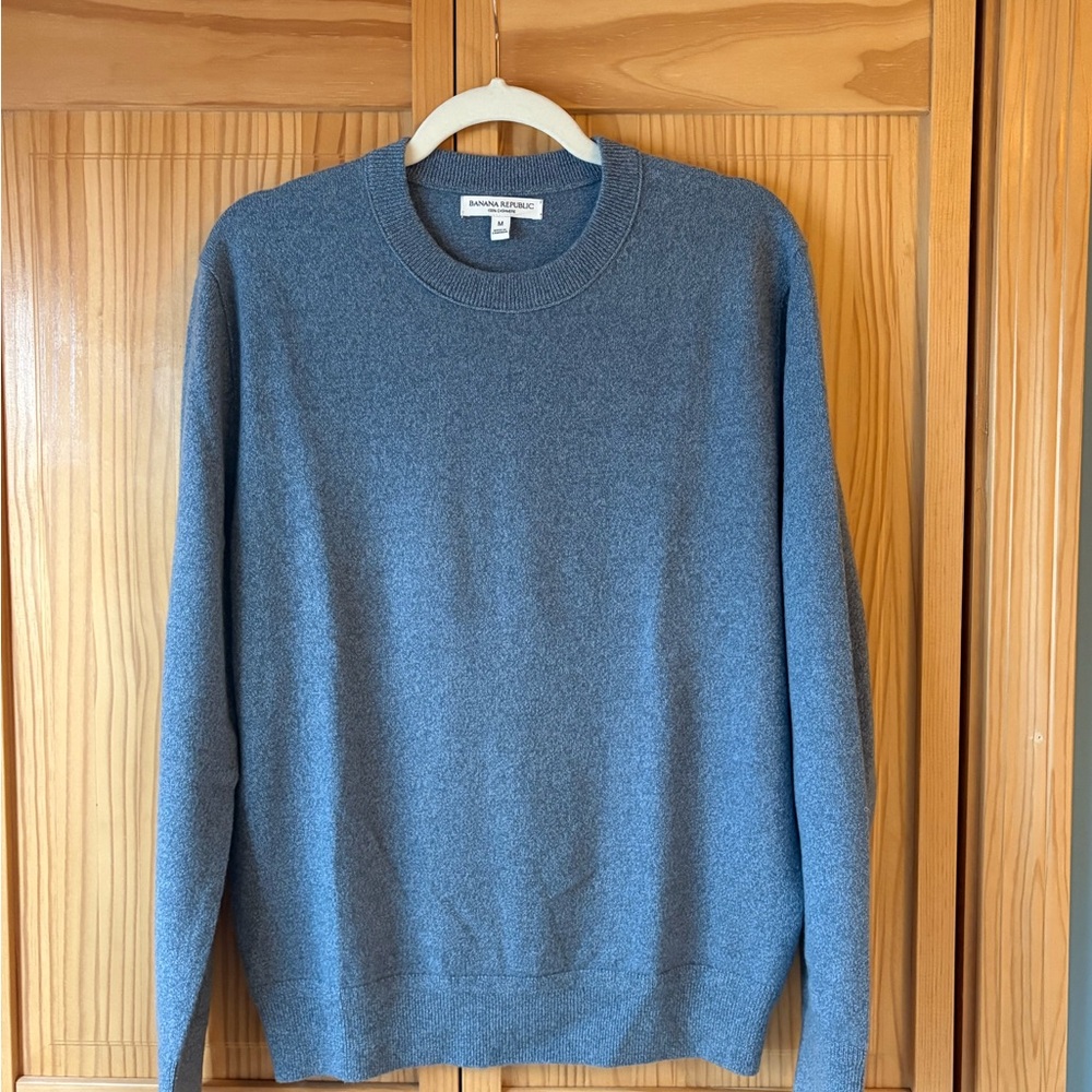 100% Cashmere Men's Blue Sweater